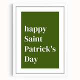 Happy St. Patrick's Day Wall Art – Irish Shamrock Decor Print