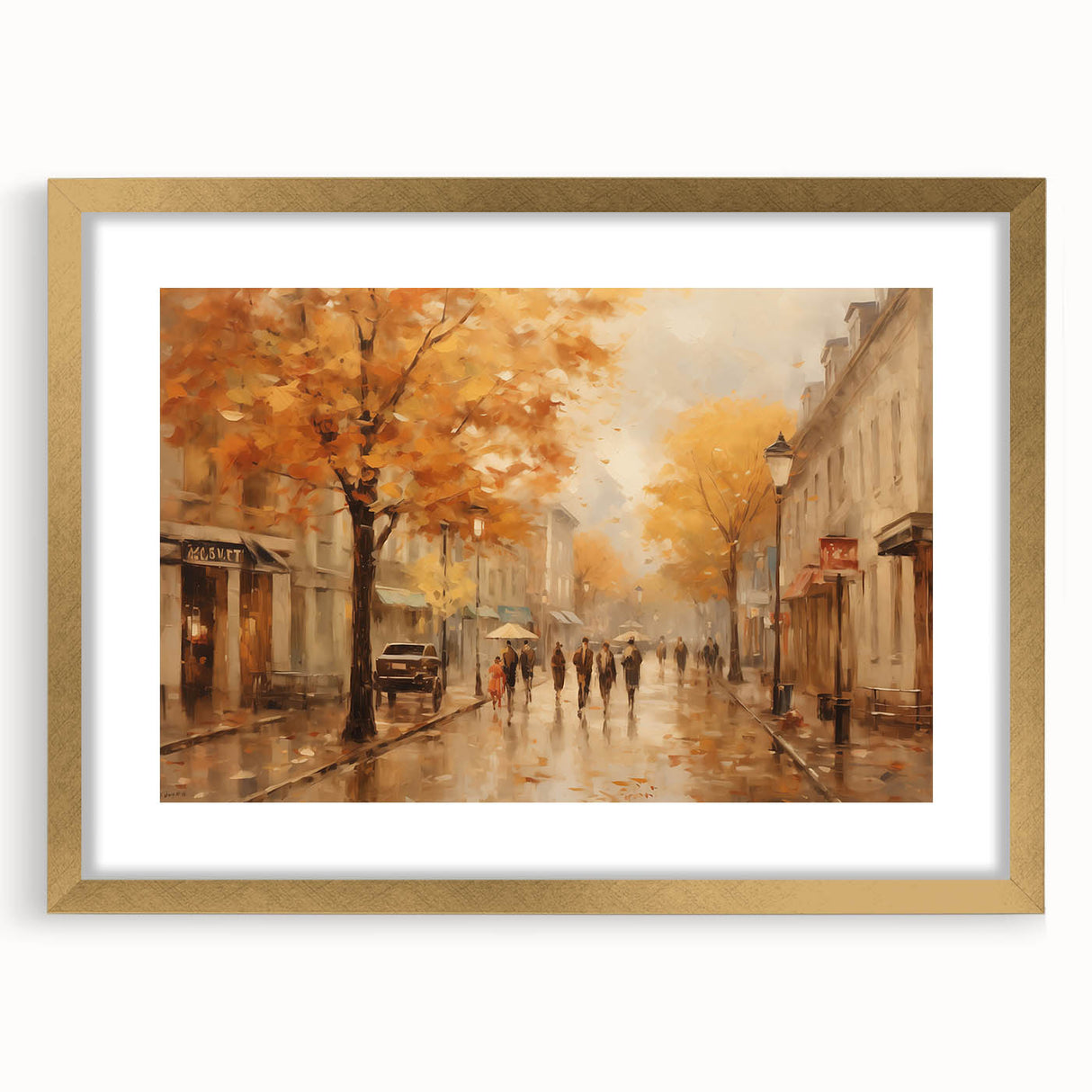 Charming Autumn Street Scene - Thanksgiving Art Prints