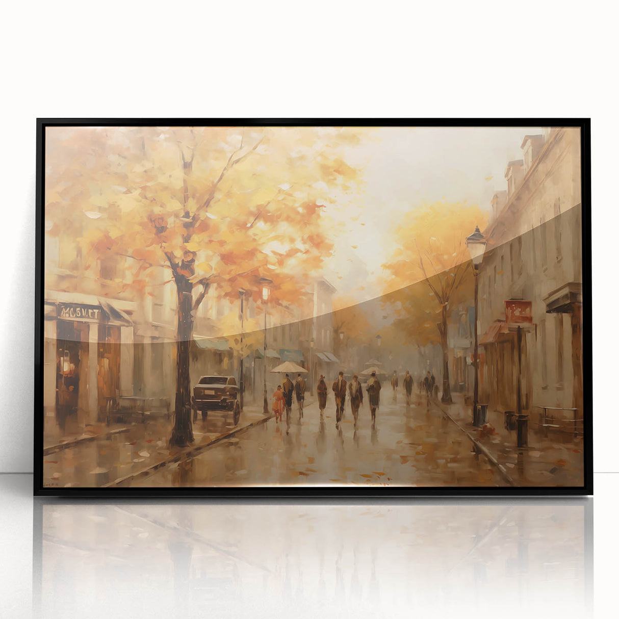 Charming Autumn Street Scene - Thanksgiving Art Prints