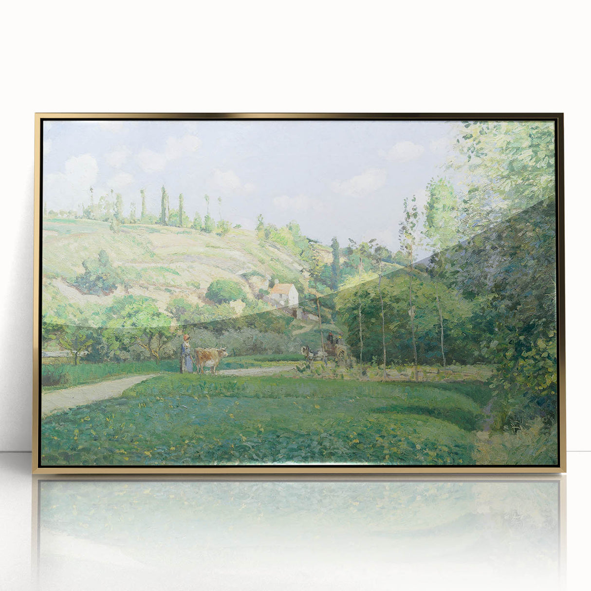 A Cowherd at Valhermeil - Impressionist Landscape by Camille Pissarro