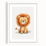Cute Lion Nursery Wall Art - Baby Room Decor for Kids