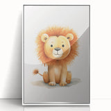 Cute Lion Nursery Wall Art - Baby Room Decor for Kids