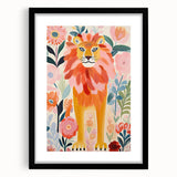 Framed Canvas Art for Children - Majestic Lion Nursery Print