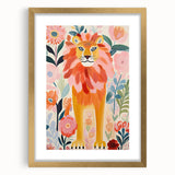 Framed Canvas Art for Children - Majestic Lion Nursery Print