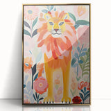 Framed Canvas Art for Children - Majestic Lion Nursery Print