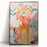 Framed Canvas Art for Children - Majestic Lion Nursery Print