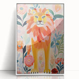 Framed Canvas Art for Children - Majestic Lion Nursery Print