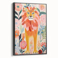 Framed Canvas Art for Children - Majestic Lion Nursery Print