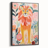 Framed Canvas Art for Children - Majestic Lion Nursery Print