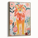 Framed Canvas Art for Children - Majestic Lion Nursery Print