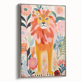 Framed Canvas Art for Children - Majestic Lion Nursery Print