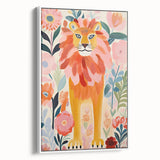 Framed Canvas Art for Children - Majestic Lion Nursery Print