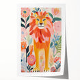 Framed Canvas Art for Children - Majestic Lion Nursery Print