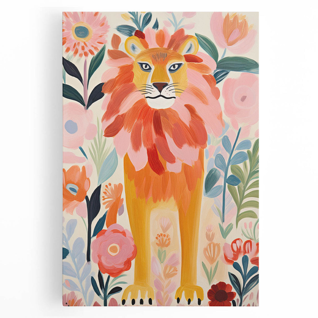 Framed Canvas Art for Children - Majestic Lion Nursery Print