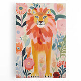 Framed Canvas Art for Children - Majestic Lion Nursery Print