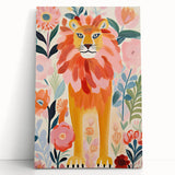Framed Canvas Art for Children - Majestic Lion Nursery Print