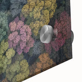 Close-up of a vibrant landscape acrylic glass artwork showcasing rich colors and intricate details, perfect for modern home decor and artistic displays.