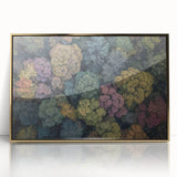 Framed acrylic wall art featuring a stunning landscape design with vibrant gold accents, elegantly displayed against a neutral background, ideal for modern home decor.