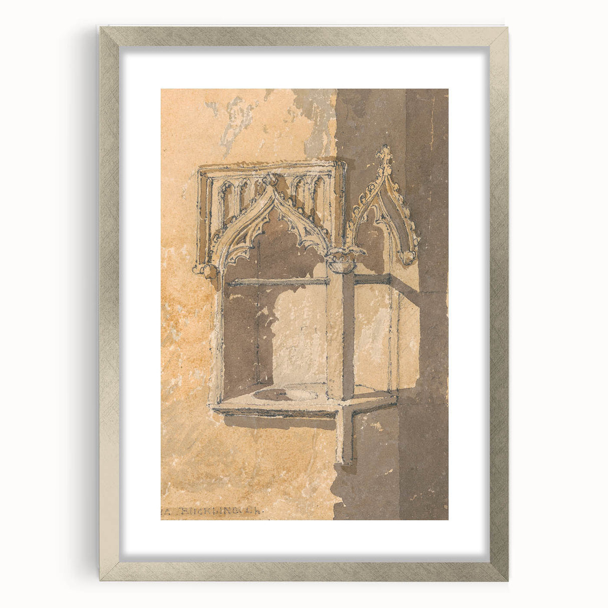 Medieval Wall Art - Gothic Piscina in Blickling Church, Norfolk Print