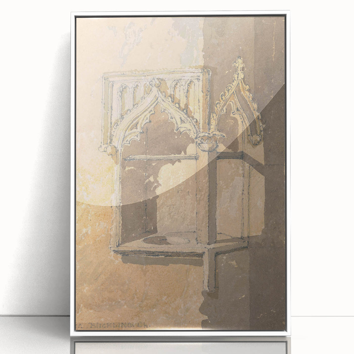 Medieval Wall Art - Gothic Piscina in Blickling Church, Norfolk Print
