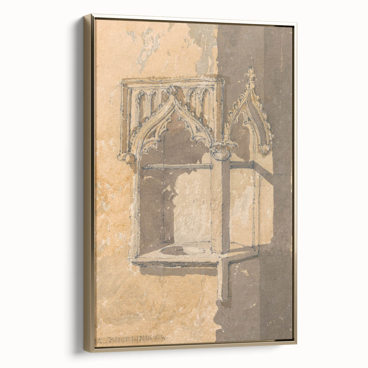Medieval Wall Art - Gothic Piscina in Blickling Church, Norfolk Print