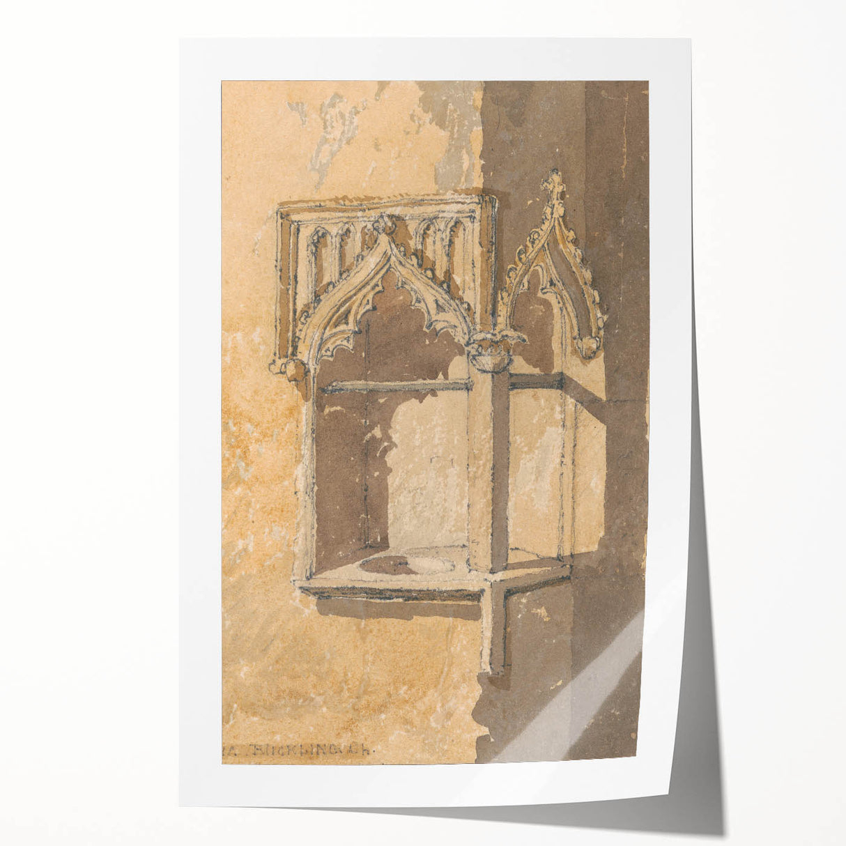 Medieval Wall Art - Gothic Piscina in Blickling Church, Norfolk Print