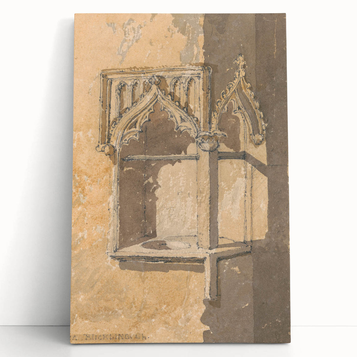 Medieval Wall Art - Gothic Piscina in Blickling Church, Norfolk Print