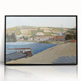 Coastal Landscape Modern Art Print - Contemporary Pointillist Decor