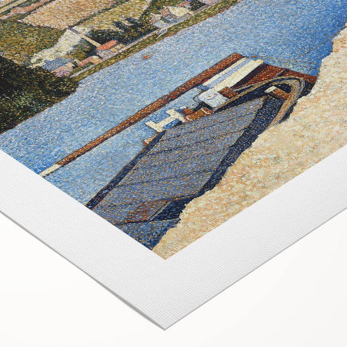 Coastal Landscape Modern Art Print - Contemporary Pointillist Decor