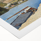 Coastal Landscape Modern Art Print - Contemporary Pointillist Decor