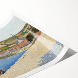 Coastal Landscape Modern Art Print - Contemporary Pointillist Decor