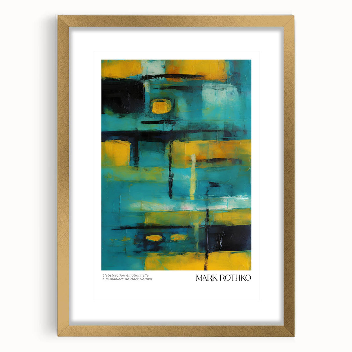 Extra large abstract art print in textured style, featuring soft orange and red hues on canvas, framed in gold.