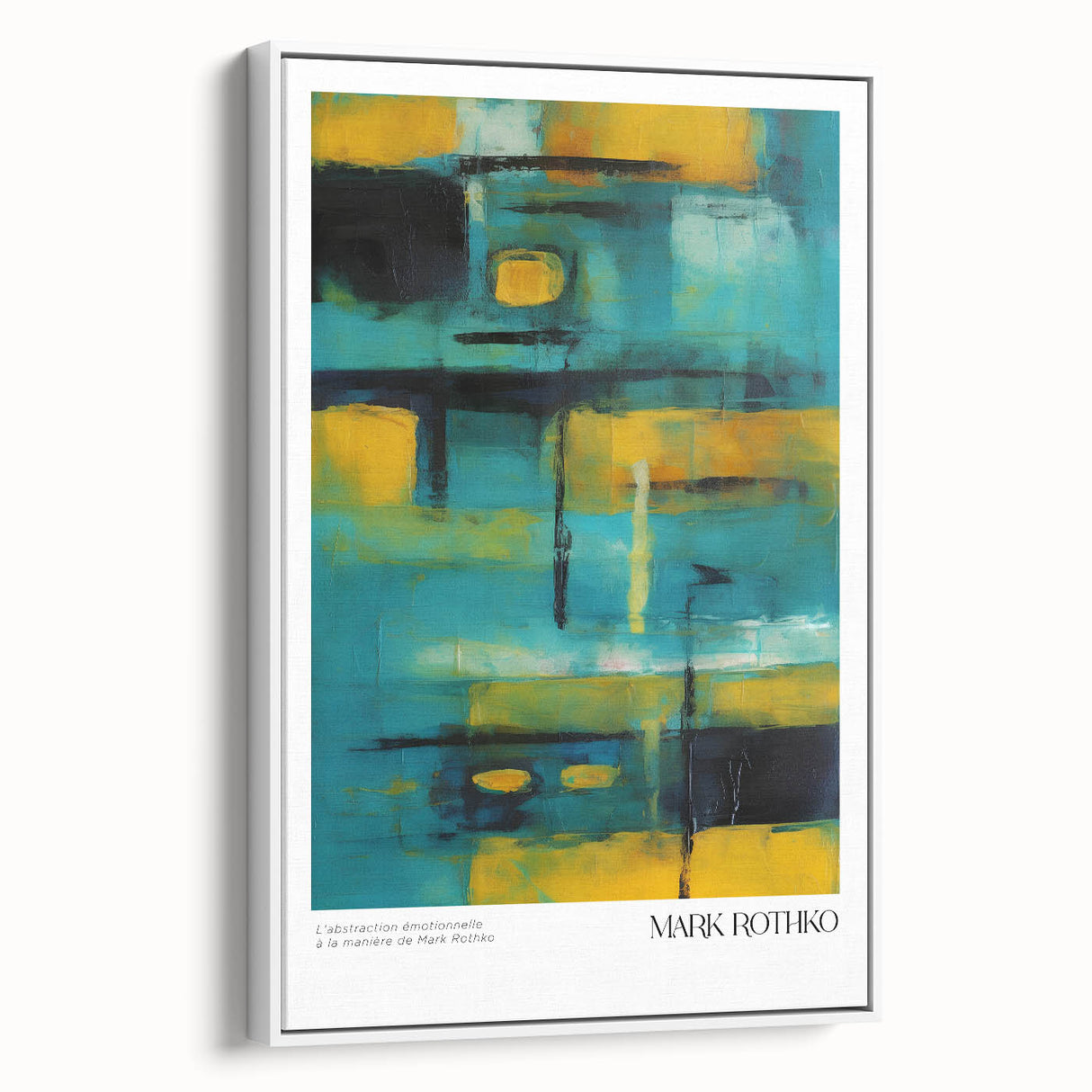 Vintage poster art featuring colorful abstract design on extra large framed canvas, ideal for living room decor.