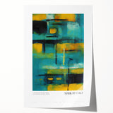 Rolled print of a modern abstract painting featuring large blocks of muted colors, ideal for art wall dining room.