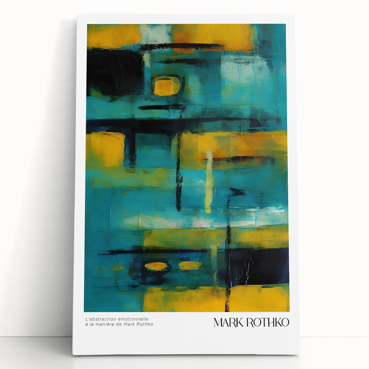 Large, black and white abstract canvas art featuring Rothko-inspired design, ideal for kitchen or bedroom decor.