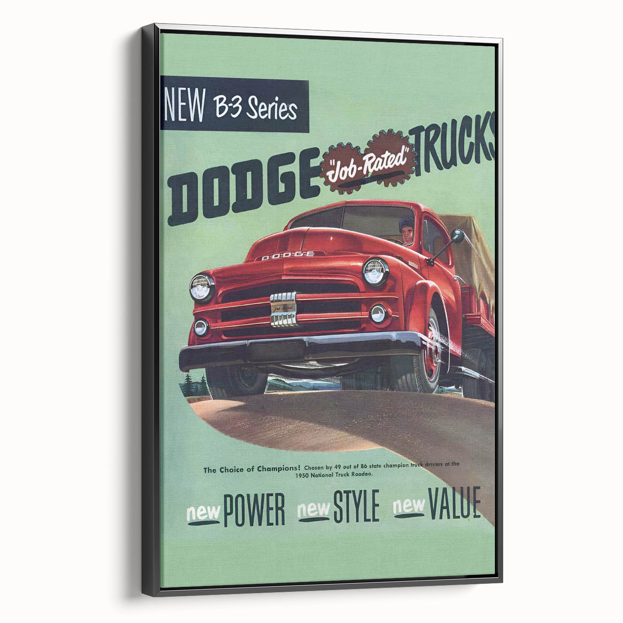 Vintage Dodge B-3 Truck Ad – Retro Car Poster for Wall Art