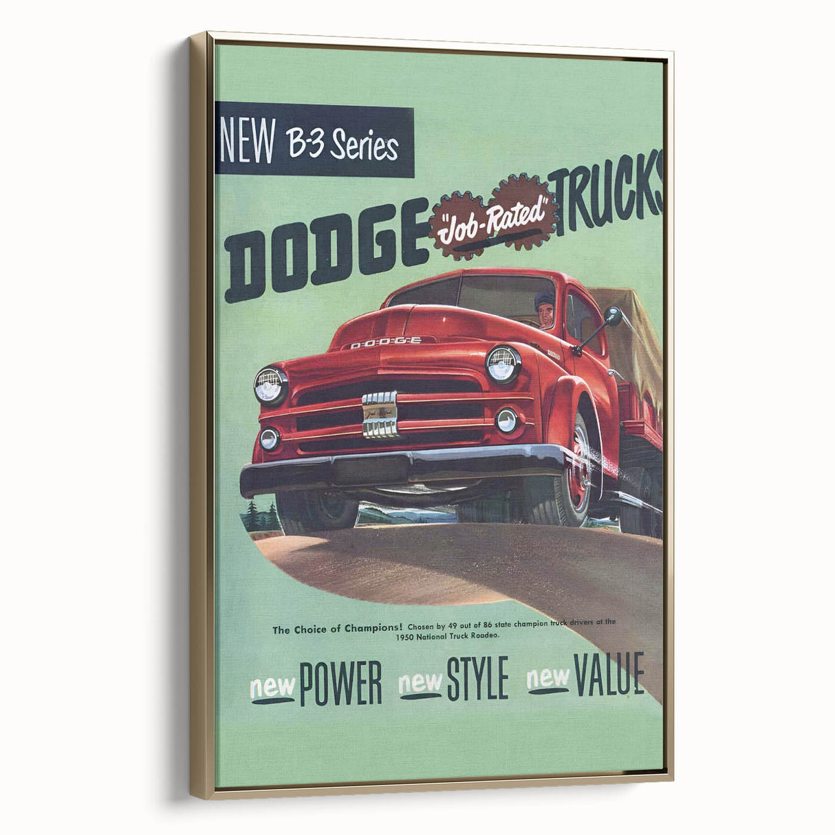Vintage Dodge B-3 Truck Ad – Retro Car Poster for Wall Art