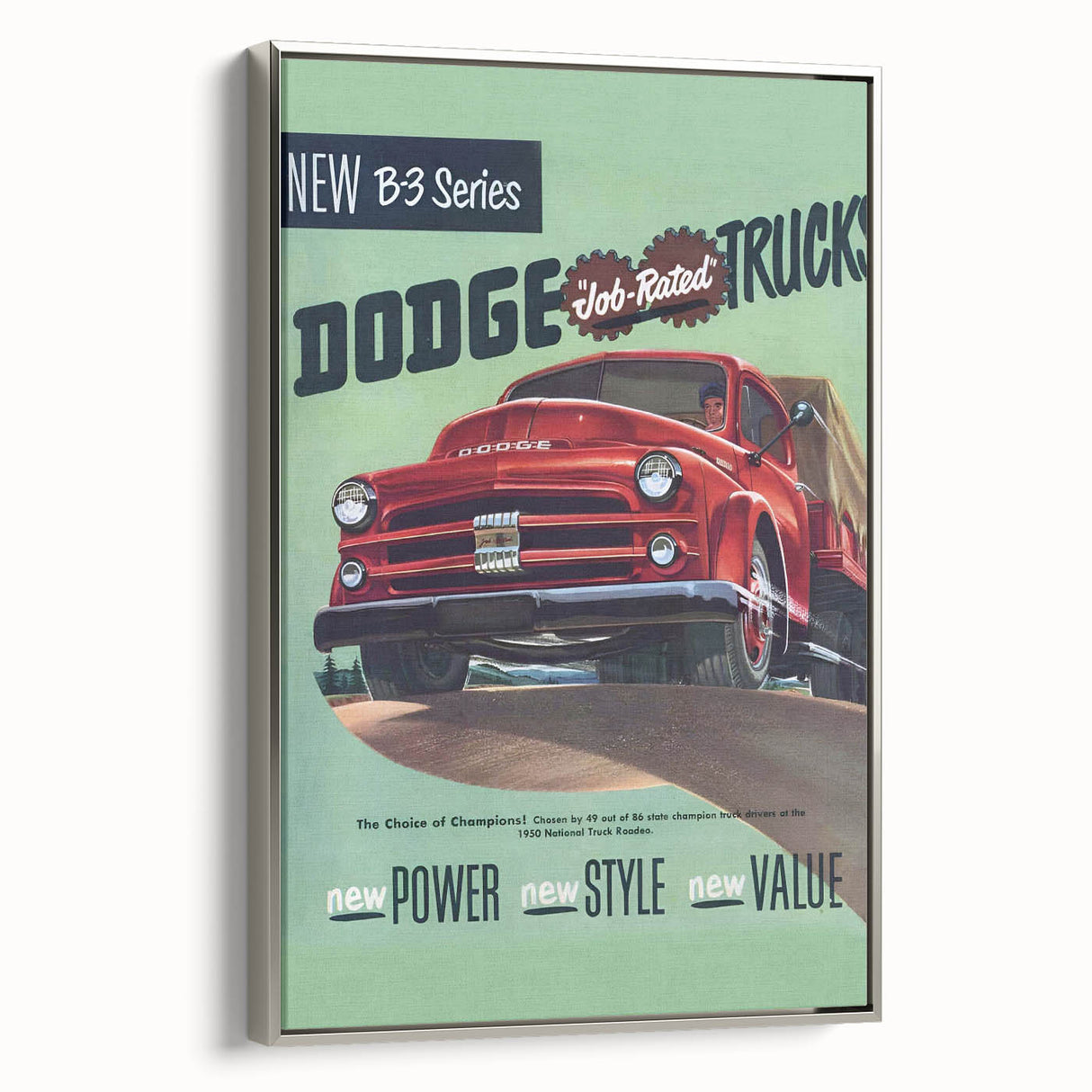 Vintage Dodge B-3 Truck Ad – Retro Car Poster for Wall Art