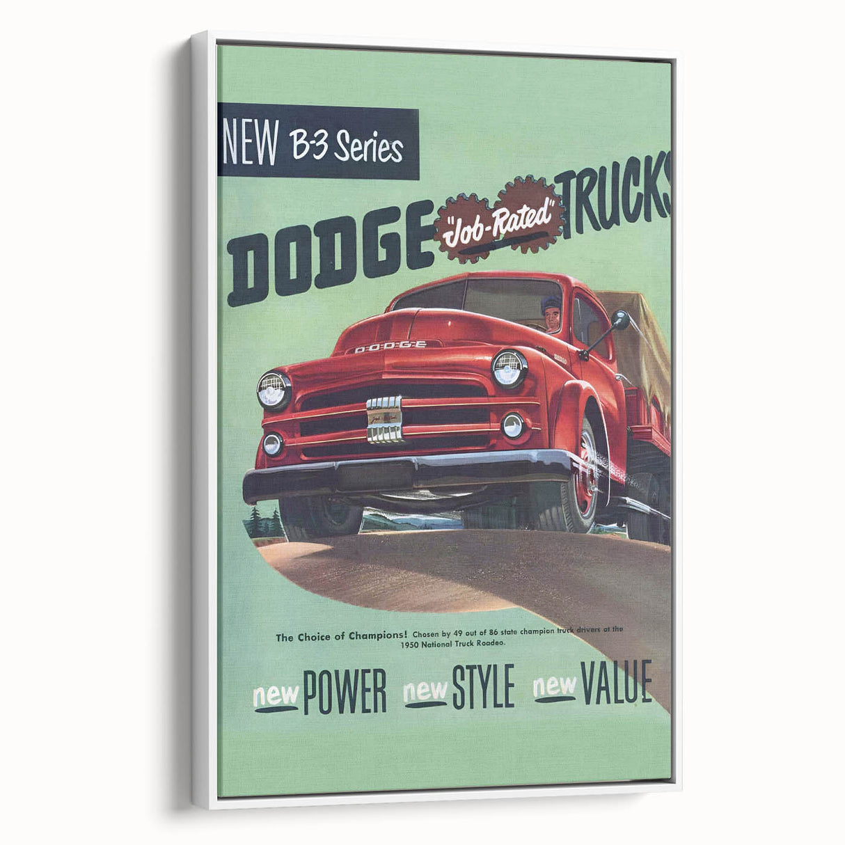 Vintage Dodge B-3 Truck Ad – Retro Car Poster for Wall Art