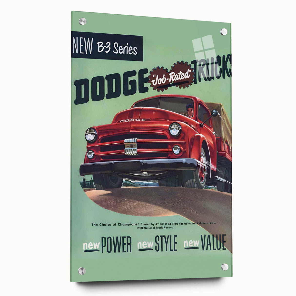 Vintage Dodge B-3 Truck Ad – Retro Car Poster for Wall Art