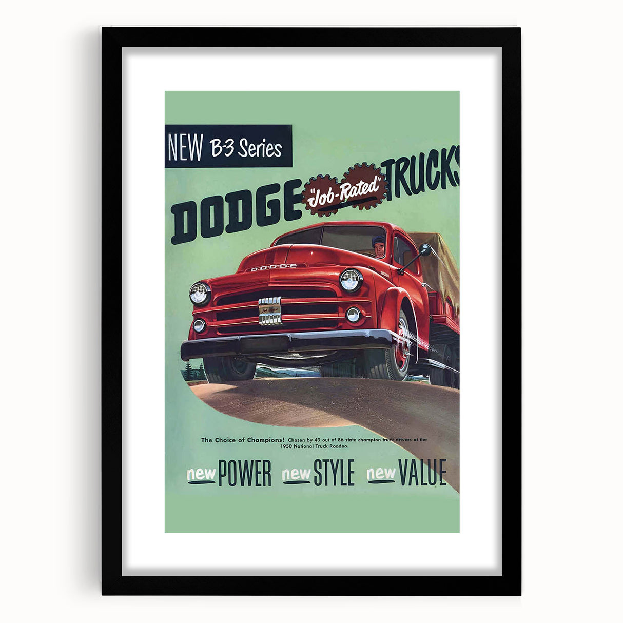 Vintage Dodge B-3 Truck Ad – Retro Car Poster for Wall Art