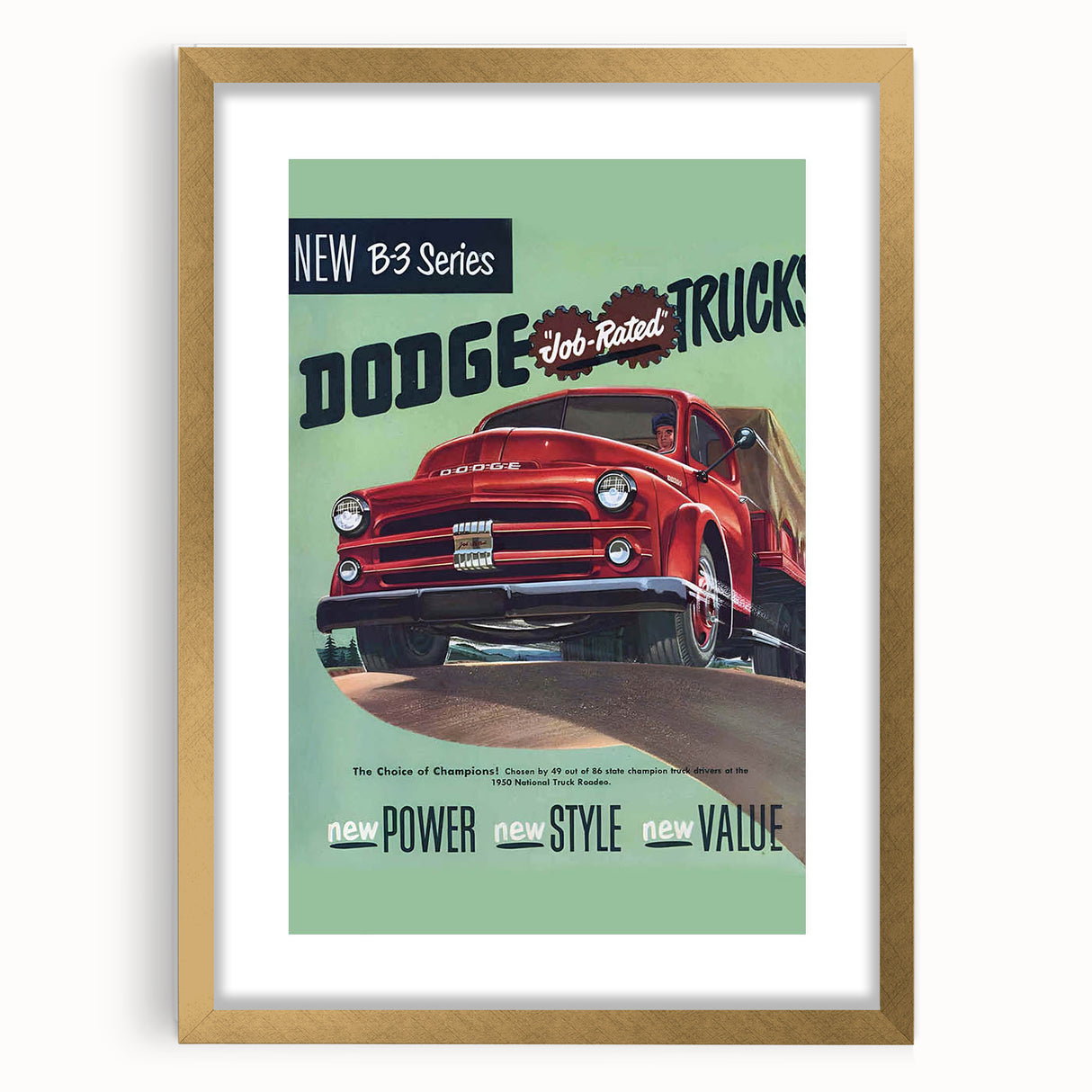 Vintage Dodge B-3 Truck Ad – Retro Car Poster for Wall Art