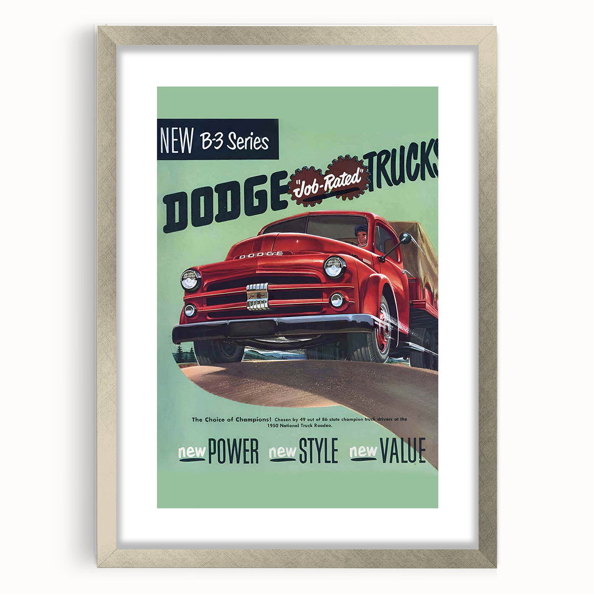 Vintage Dodge B-3 Truck Ad – Retro Car Poster for Wall Art