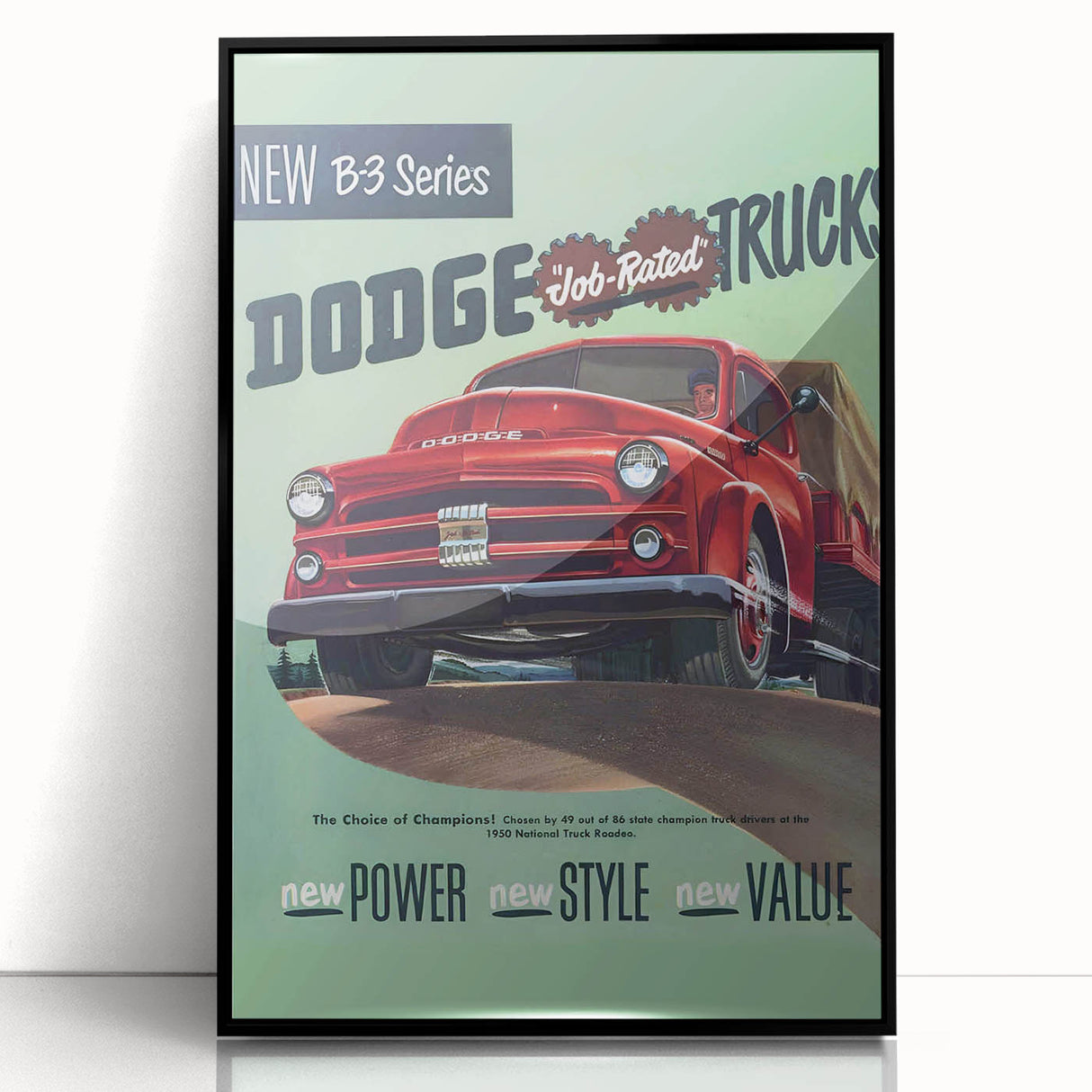 Vintage Dodge B-3 Truck Ad – Retro Car Poster for Wall Art