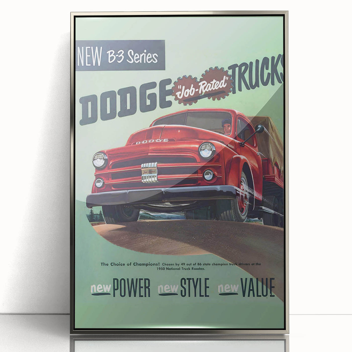 Vintage Dodge B-3 Truck Ad – Retro Car Poster for Wall Art