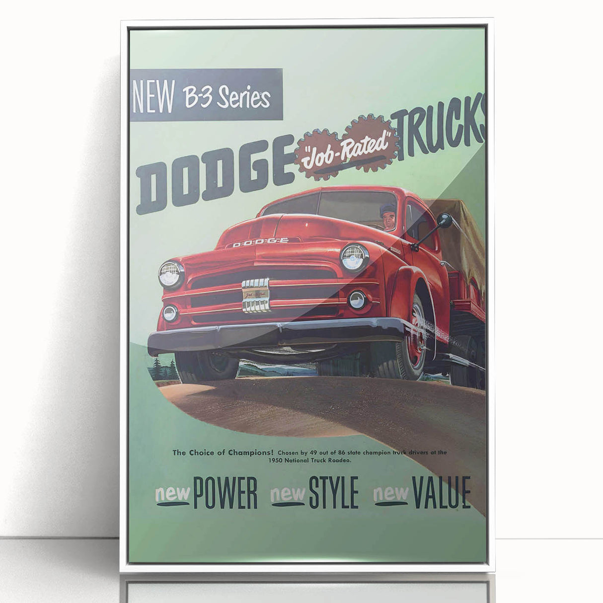 Vintage Dodge B-3 Truck Ad – Retro Car Poster for Wall Art