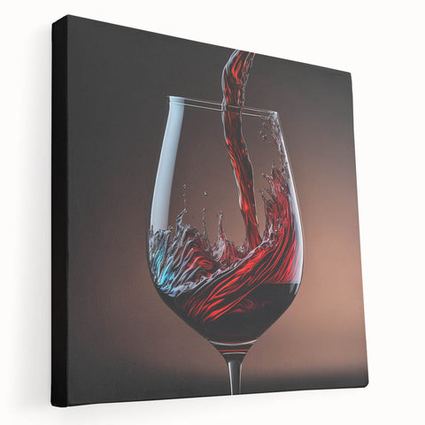 Swirling Wine Elegance - Canvas Art for Kitchen & Dining