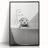 Bathroom Wall Decor - Adorable Otter in Bathtub