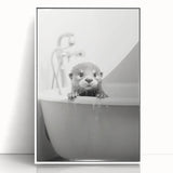 Bathroom Wall Decor - Adorable Otter in Bathtub