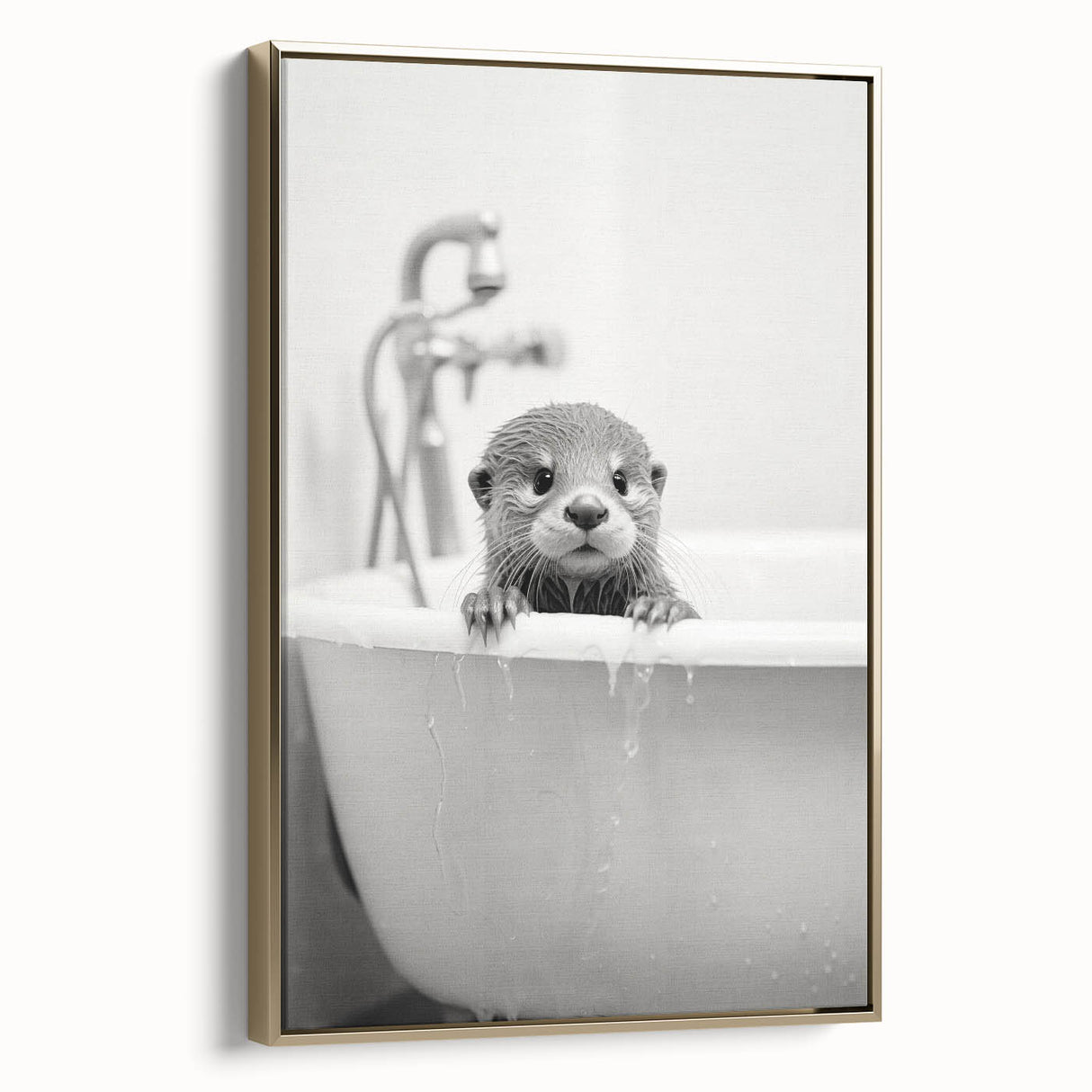 Bathroom Wall Decor - Adorable Otter in Bathtub